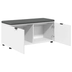Panca per ingresso con cuscino Bianco 100 x 38 x 46 cm
