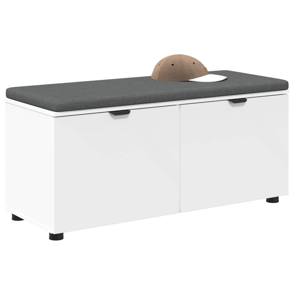 Panca per ingresso con cuscino Bianco 100 x 38 x 46 cm