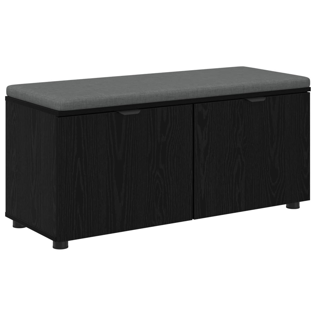 Panca per ingresso con cuscino Rovere Nero 100 x 38 x 46 cm