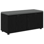 Panca per ingresso con cuscino Rovere Nero 100 x 38 x 46 cm