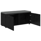 Panca per ingresso con cuscino Rovere Nero 100 x 38 x 46 cm