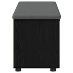 Panca per ingresso con cuscino Rovere Nero 100 x 38 x 46 cm