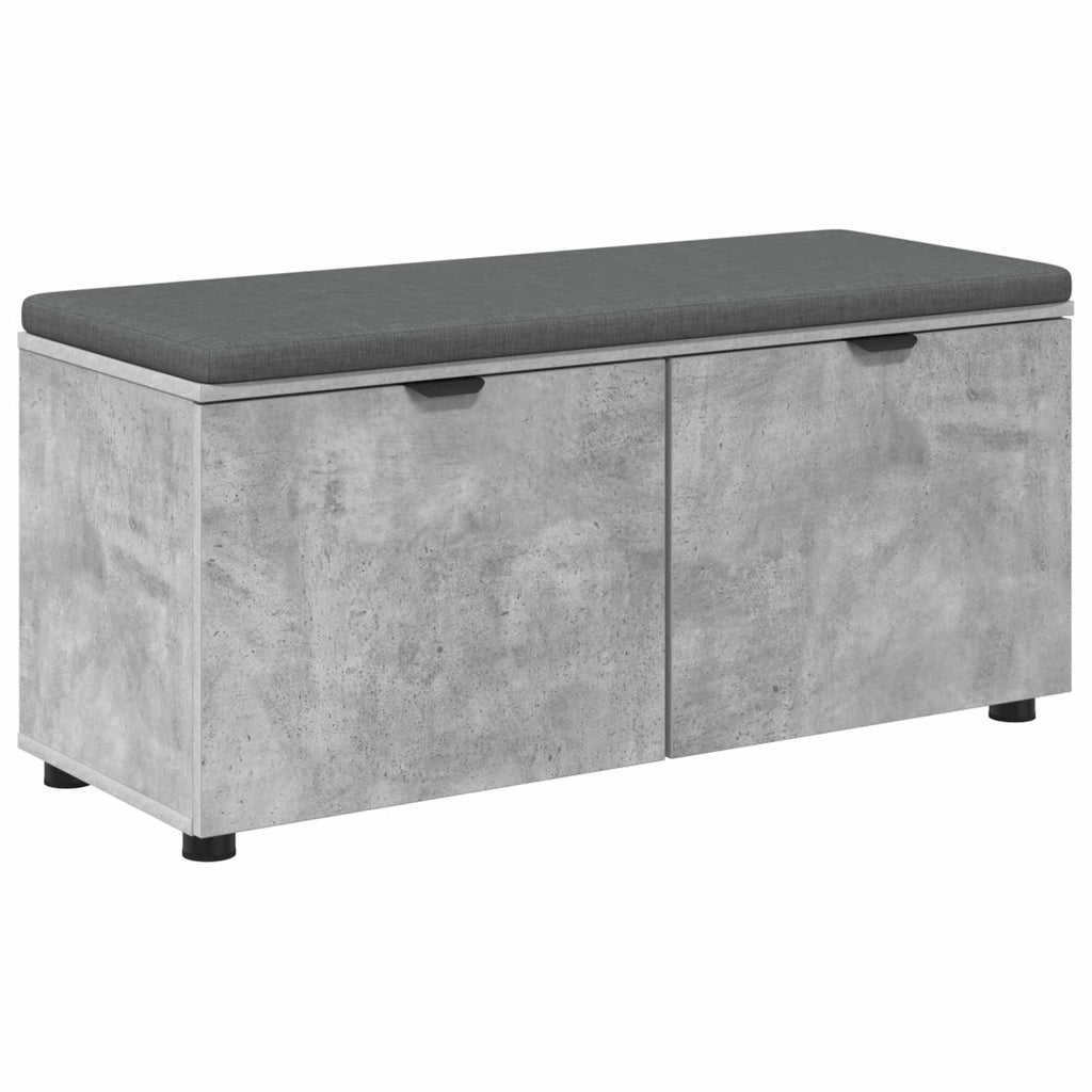 Panca per ingresso con cuscino Grigio Cemento 100 x 38 x 46 cm