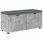 Panca per ingresso con cuscino Grigio Cemento 100 x 38 x 46 cm