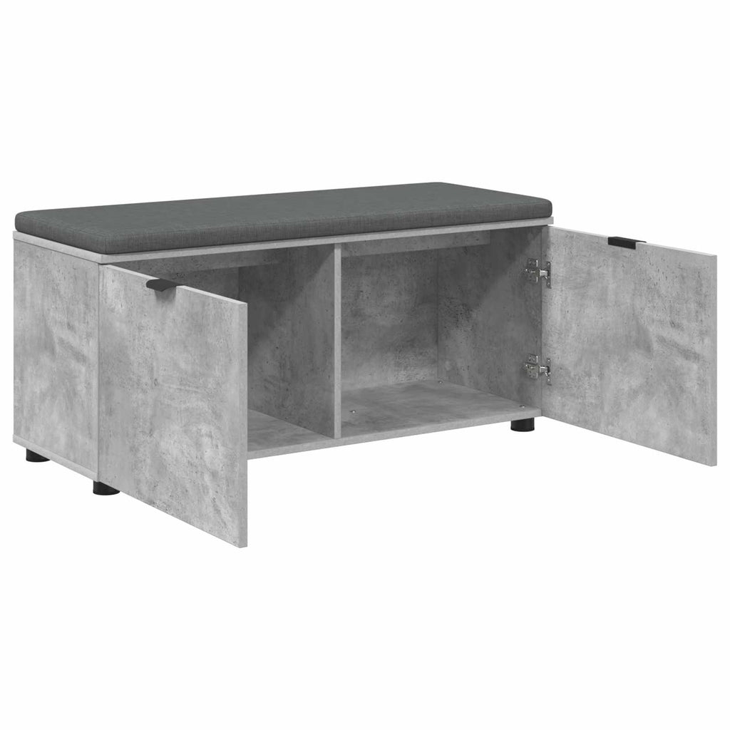 Panca per ingresso con cuscino Grigio Cemento 100 x 38 x 46 cm