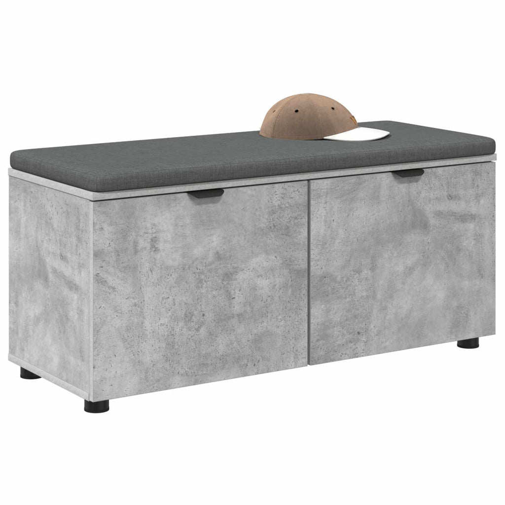 Panca per ingresso con cuscino Grigio Cemento 100 x 38 x 46 cm
