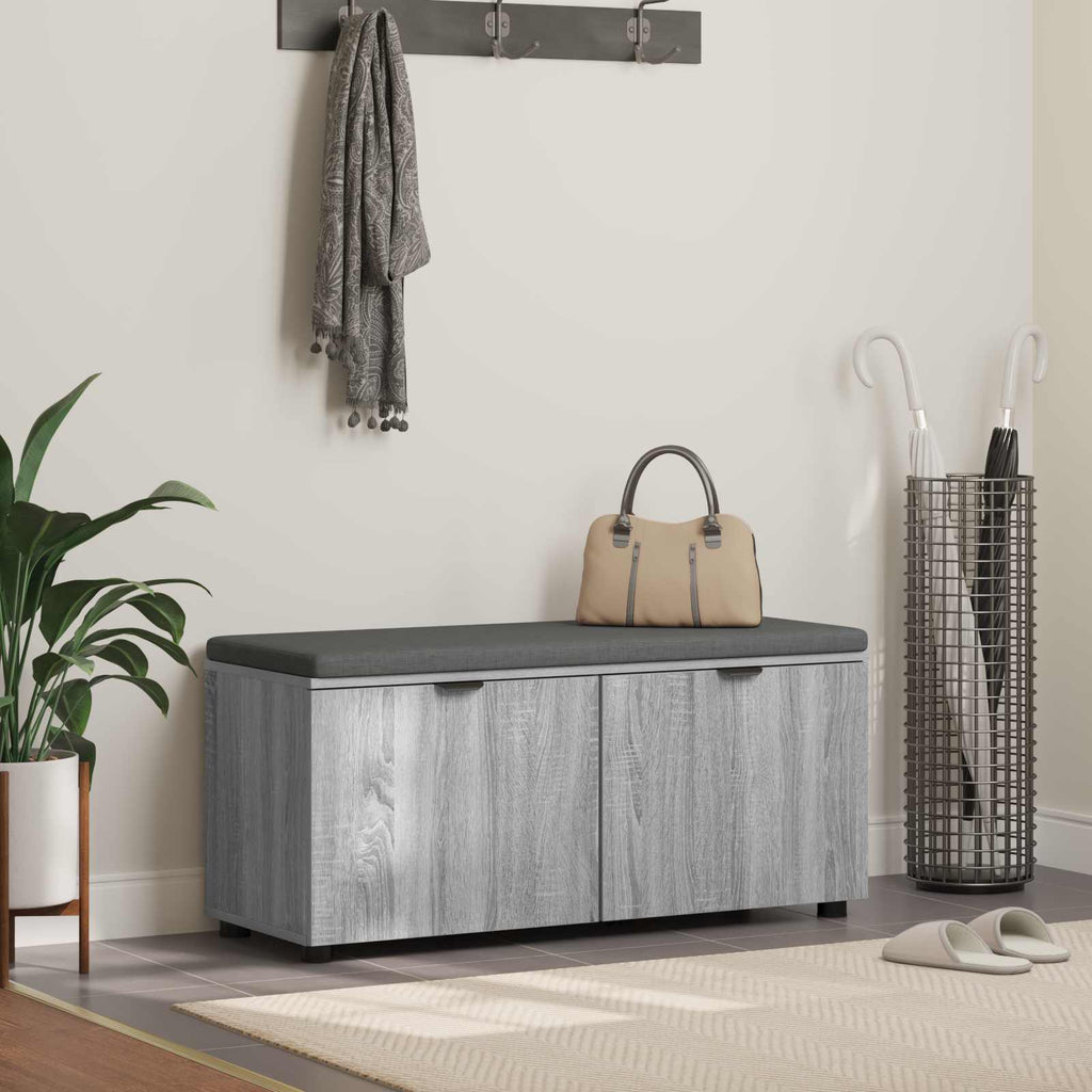 Panca per ingresso con cuscino Sonoma grigia 100 x 38 x 46 cm