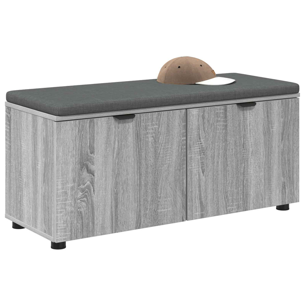 Panca per ingresso con cuscino Sonoma grigia 100 x 38 x 46 cm