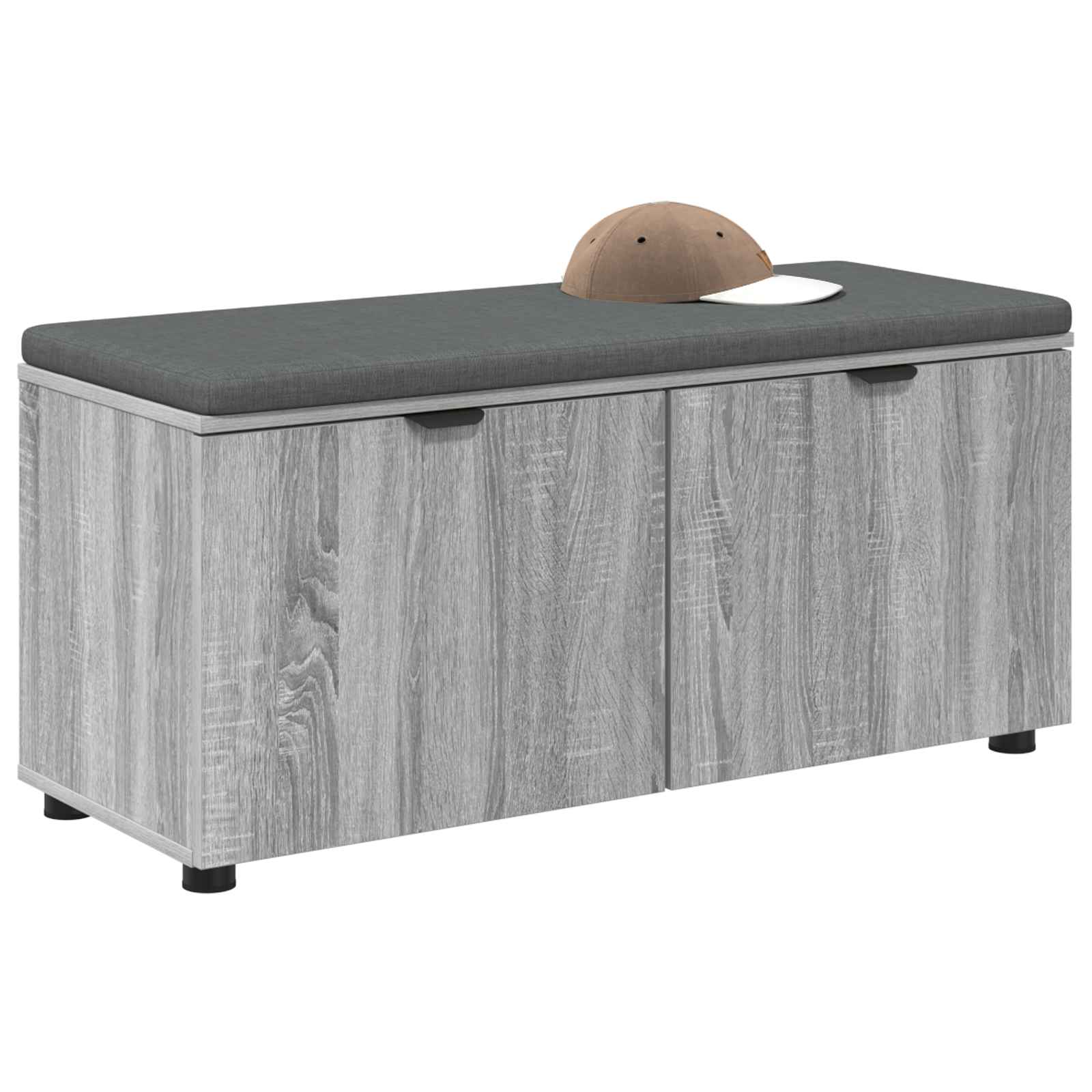 Panca per ingresso con cuscino Sonoma grigia 100 x 38 x 46 cm