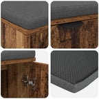 Panca per ingresso con cuscino Legno vecchio 100 x 38 x 46 cm