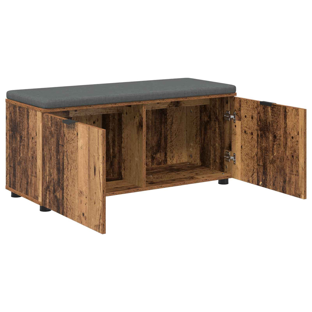 Panca per ingresso con cuscino Legno vecchio 100 x 38 x 46 cm