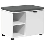 Panca per ingresso con cuscino con porta Bianco 60 x 38 x 46 cm
