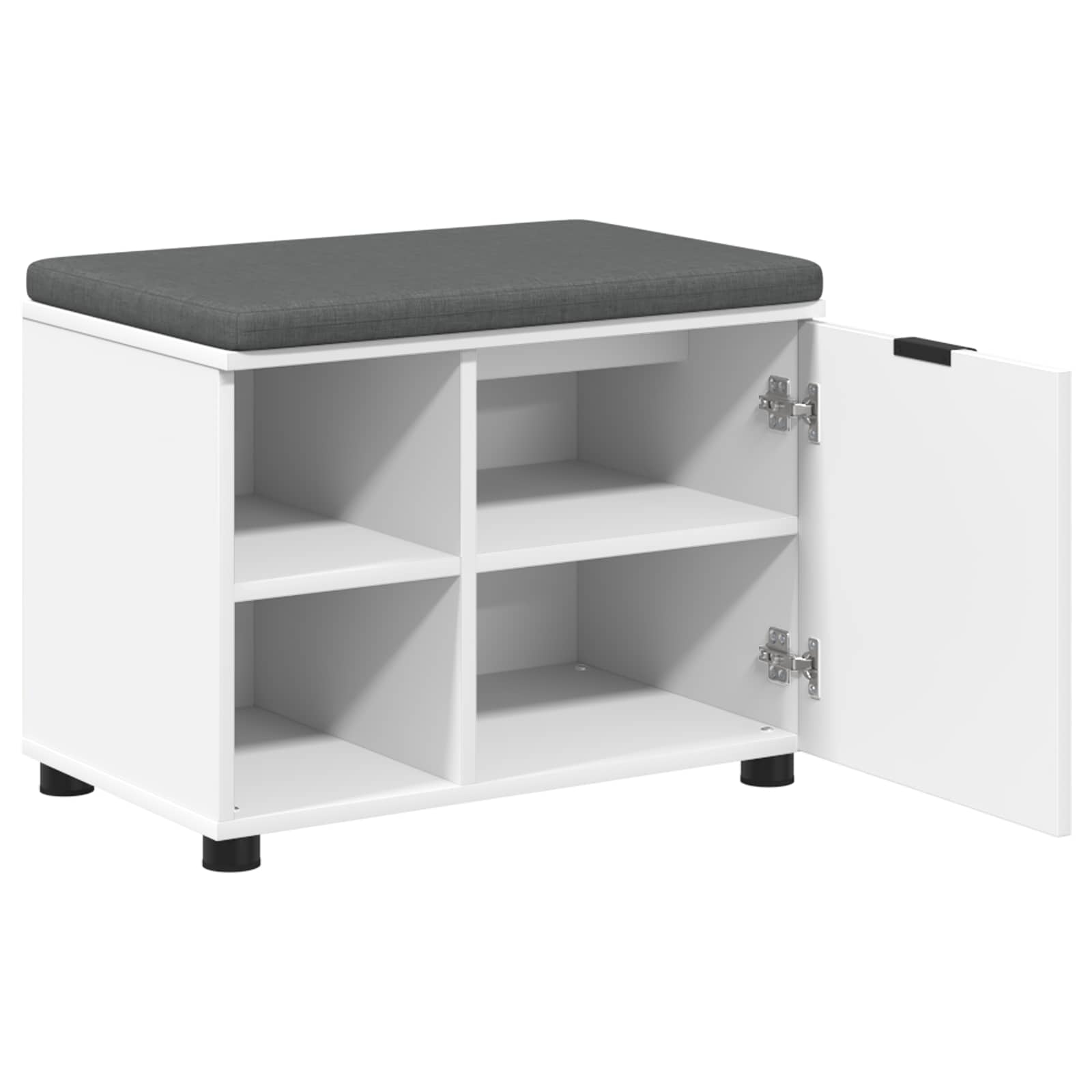 Panca per ingresso con cuscino con porta Bianco 60 x 38 x 46 cm