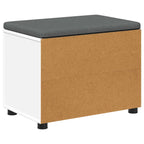 Panca per ingresso con cuscino con porta Bianco 60 x 38 x 46 cm