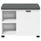 Panca per ingresso con cuscino con porta Bianco 60 x 38 x 46 cm