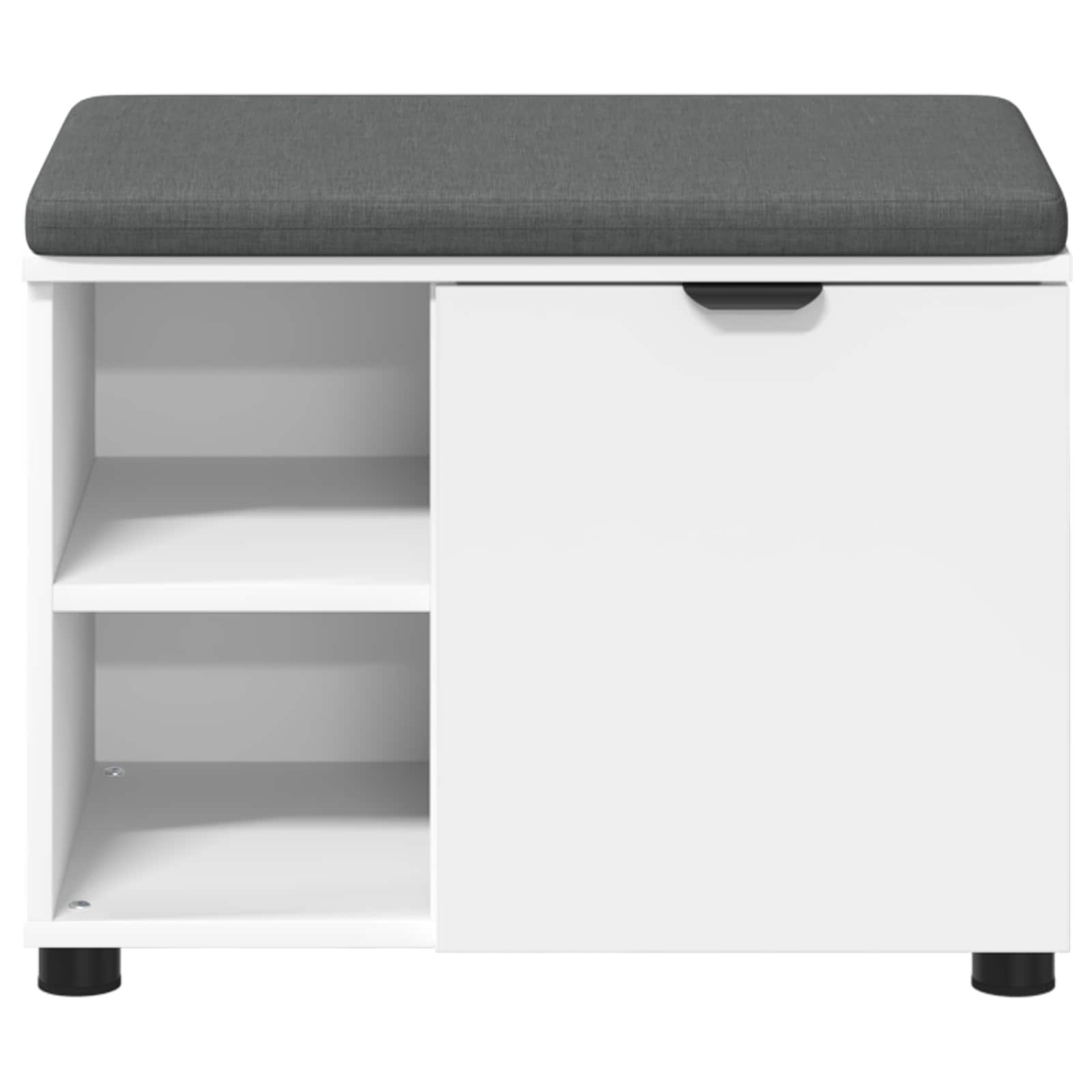 Panca per ingresso con cuscino con porta Bianco 60 x 38 x 46 cm