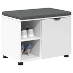 Panca per ingresso con cuscino con porta Bianco 60 x 38 x 46 cm