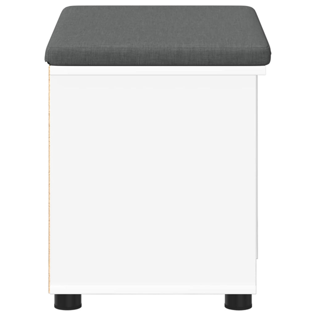Panca per ingresso con cuscino con porta Bianco 60 x 38 x 46 cm
