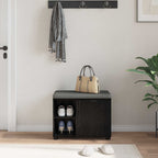 Panca per ingresso con cuscino Rovere Nero 60 x 38 x 46 cm