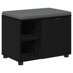 Panca per ingresso con cuscino Rovere Nero 60 x 38 x 46 cm