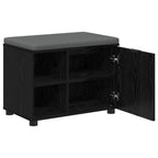 Panca per ingresso con cuscino Rovere Nero 60 x 38 x 46 cm