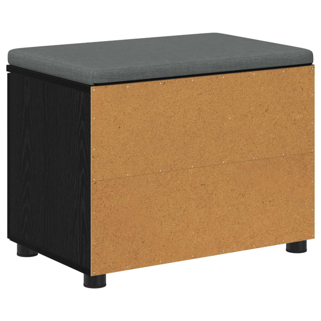 Panca per ingresso con cuscino Rovere Nero 60 x 38 x 46 cm