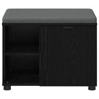 Panca per ingresso con cuscino Rovere Nero 60 x 38 x 46 cm