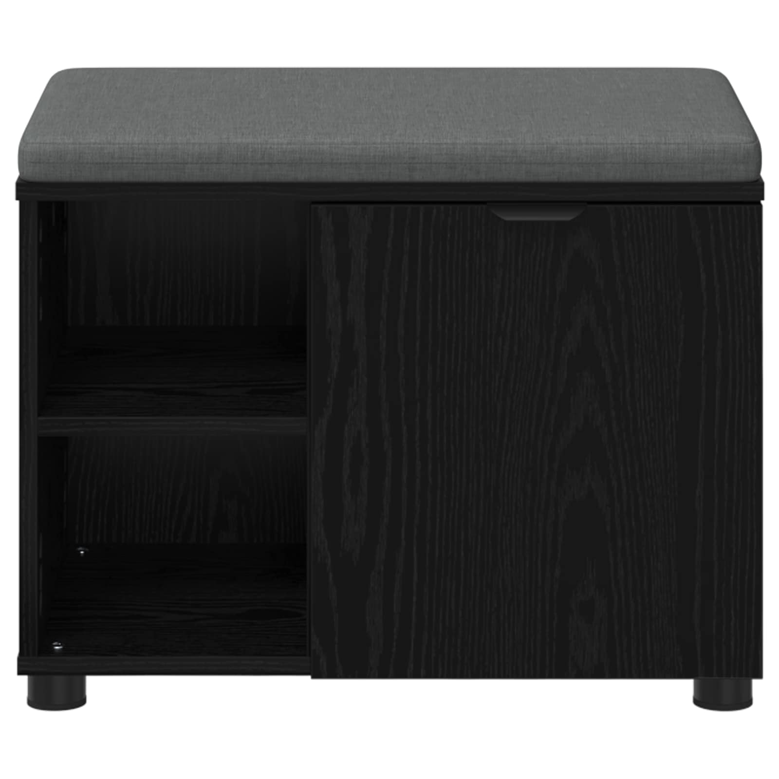 Panca per ingresso con cuscino Rovere Nero 60 x 38 x 46 cm