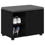 Panca per ingresso con cuscino Rovere Nero 60 x 38 x 46 cm