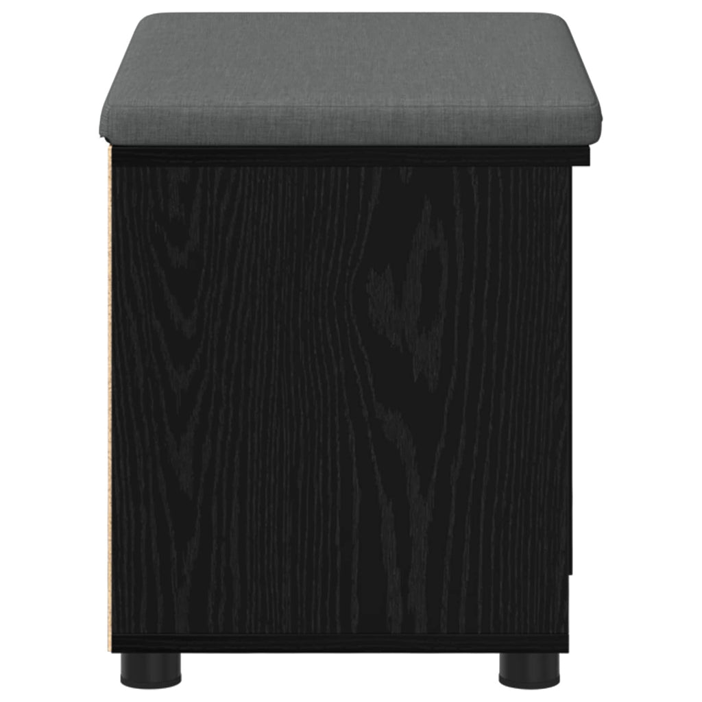 Panca per ingresso con cuscino Rovere Nero 60 x 38 x 46 cm