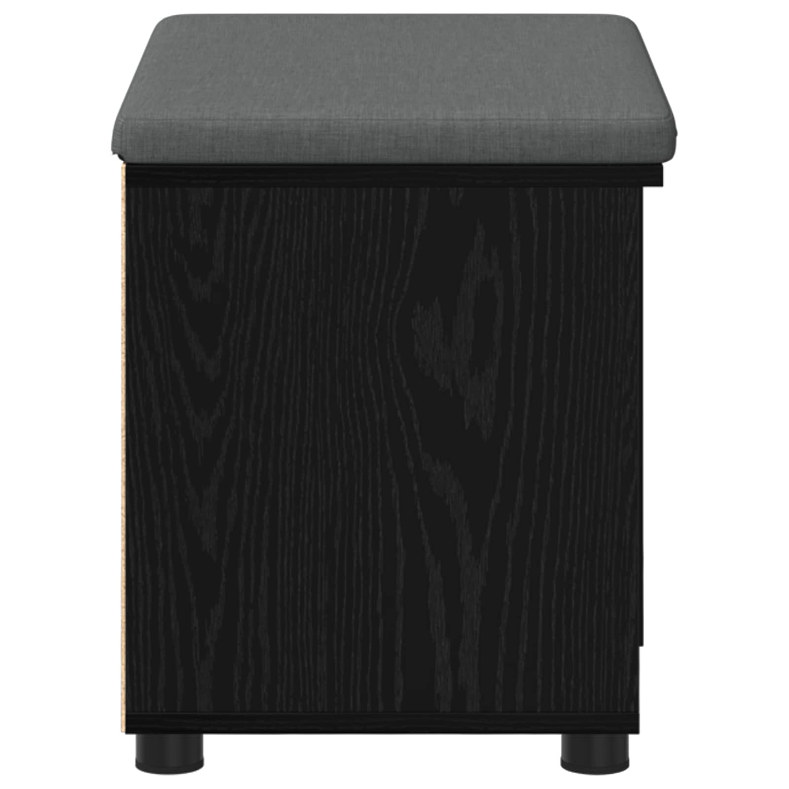 Panca per ingresso con cuscino Rovere Nero 60 x 38 x 46 cm