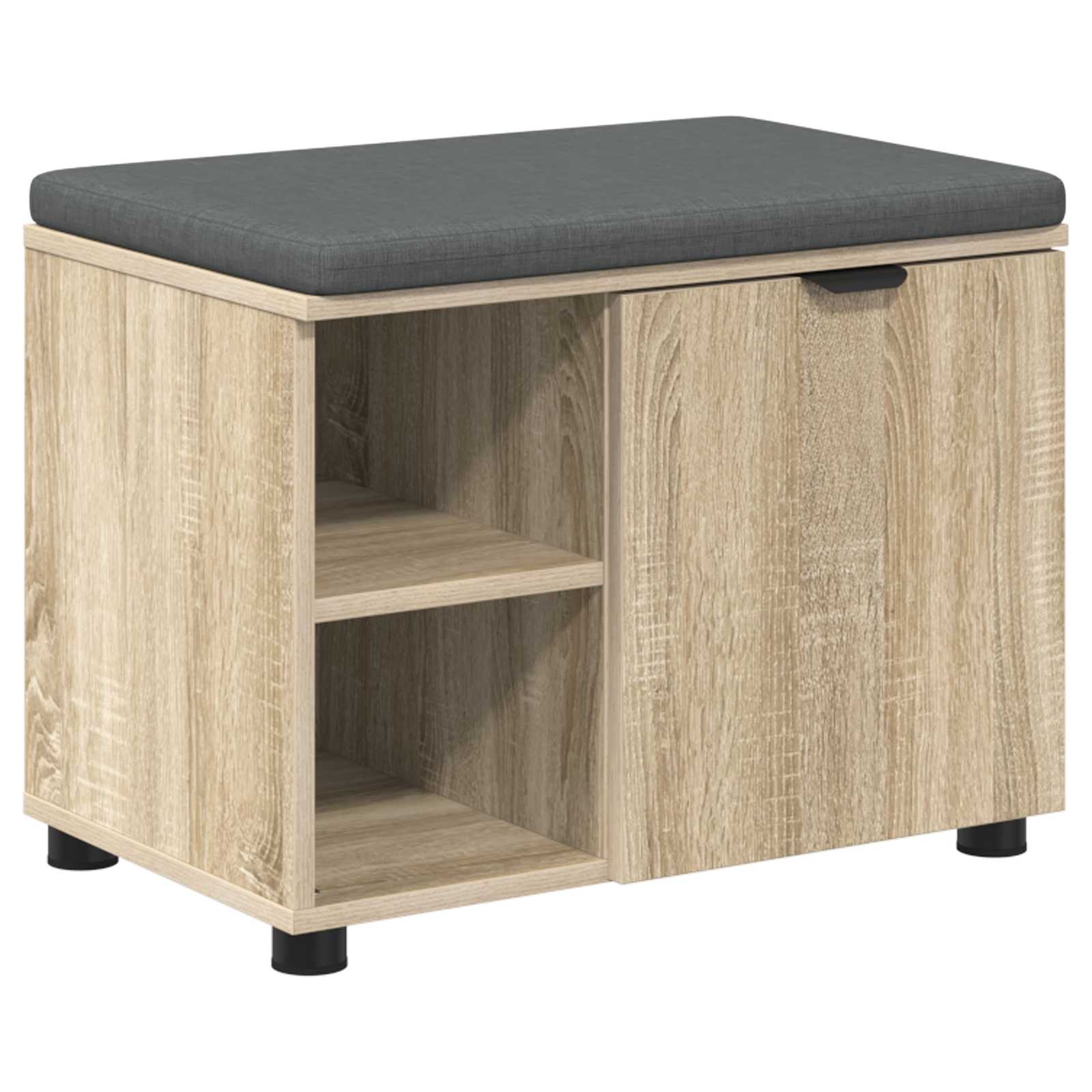 Panca per ingresso con cuscino Rovere Sonoma 60 x 38 x 46 cm