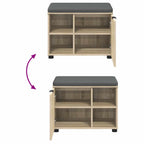 Panca per ingresso con cuscino Rovere Sonoma 60 x 38 x 46 cm