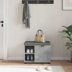 Panca per ingresso con cuscino Grigio Cemento 60 x 38 x 46 cm