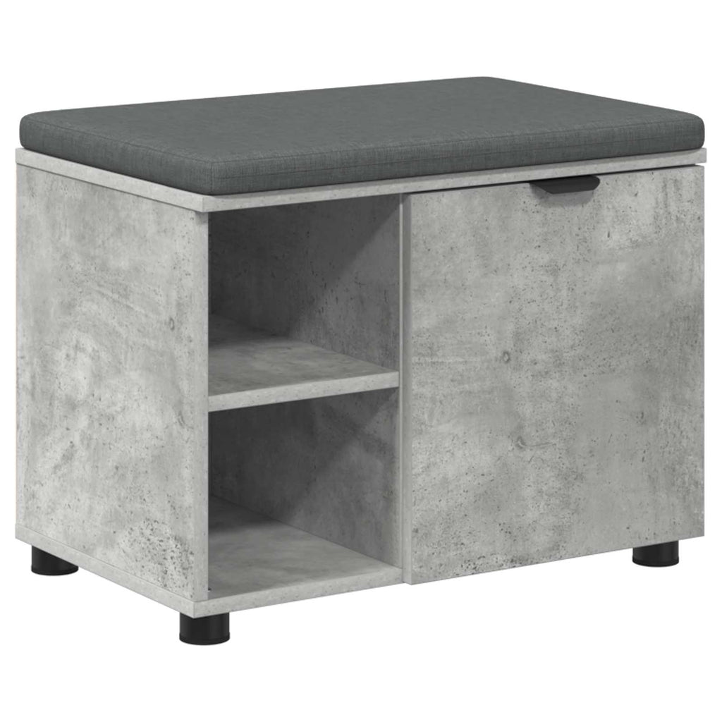 Panca per ingresso con cuscino Grigio Cemento 60 x 38 x 46 cm