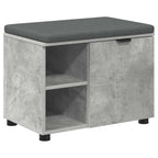 Panca per ingresso con cuscino Grigio Cemento 60 x 38 x 46 cm