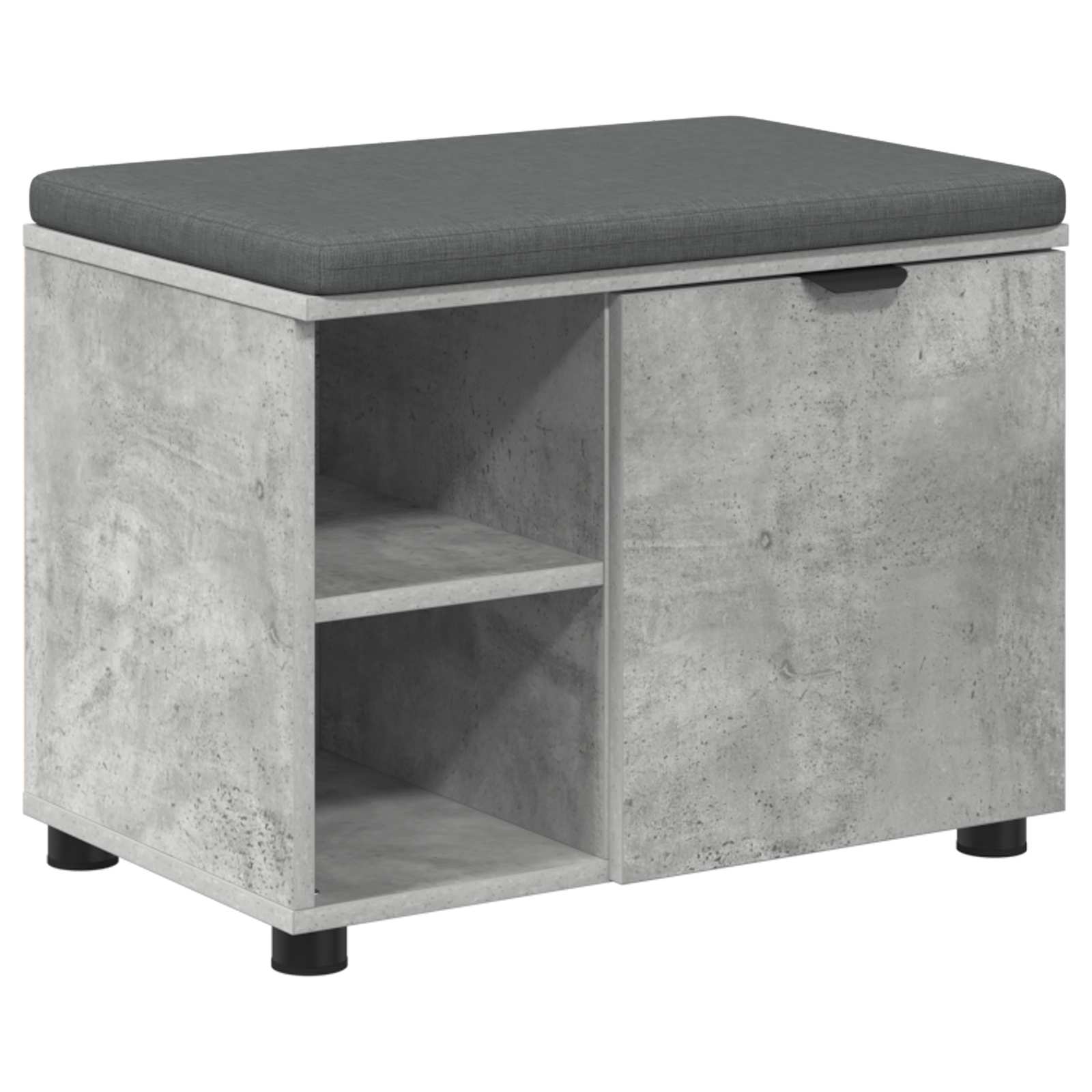 Panca per ingresso con cuscino Grigio Cemento 60 x 38 x 46 cm
