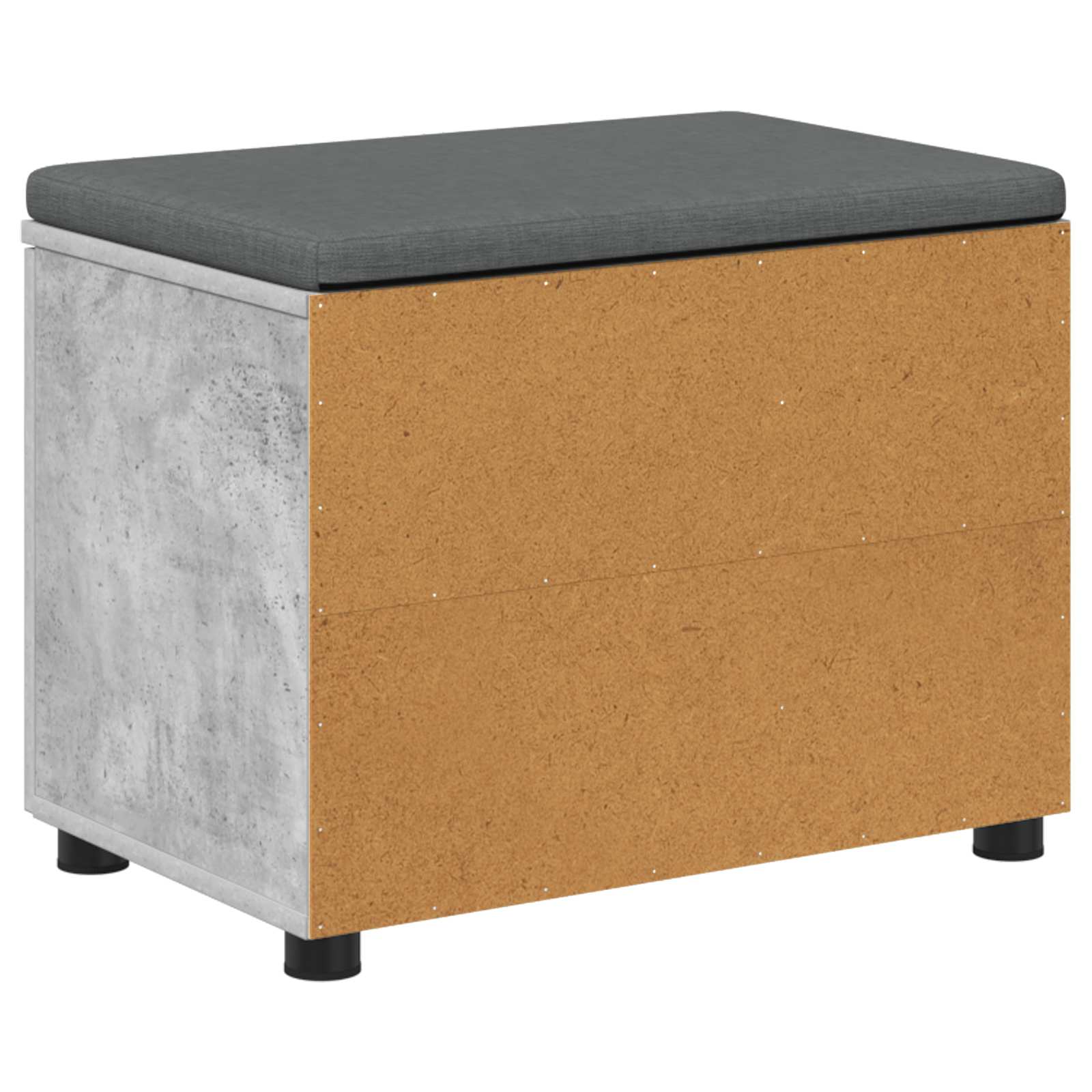 Panca per ingresso con cuscino Grigio Cemento 60 x 38 x 46 cm