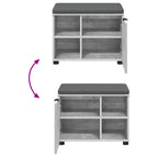 Panca per ingresso con cuscino Grigio Cemento 60 x 38 x 46 cm