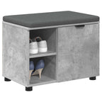 Panca per ingresso con cuscino Grigio Cemento 60 x 38 x 46 cm