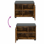 Panca per ingresso con porta Quercia Affumicata 60 x 38 x 46 cm