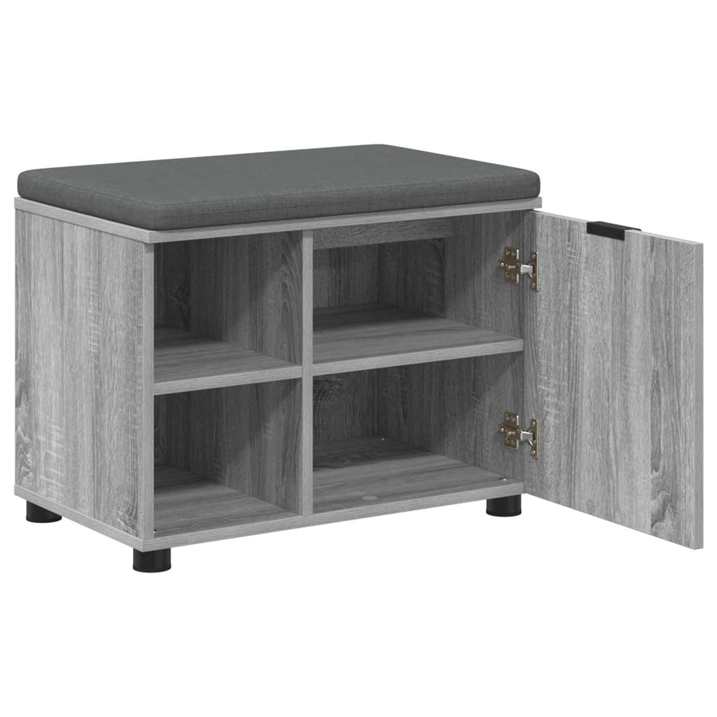Panca per ingresso con cuscino Sonoma grigia 60 x 38 x 46 cm