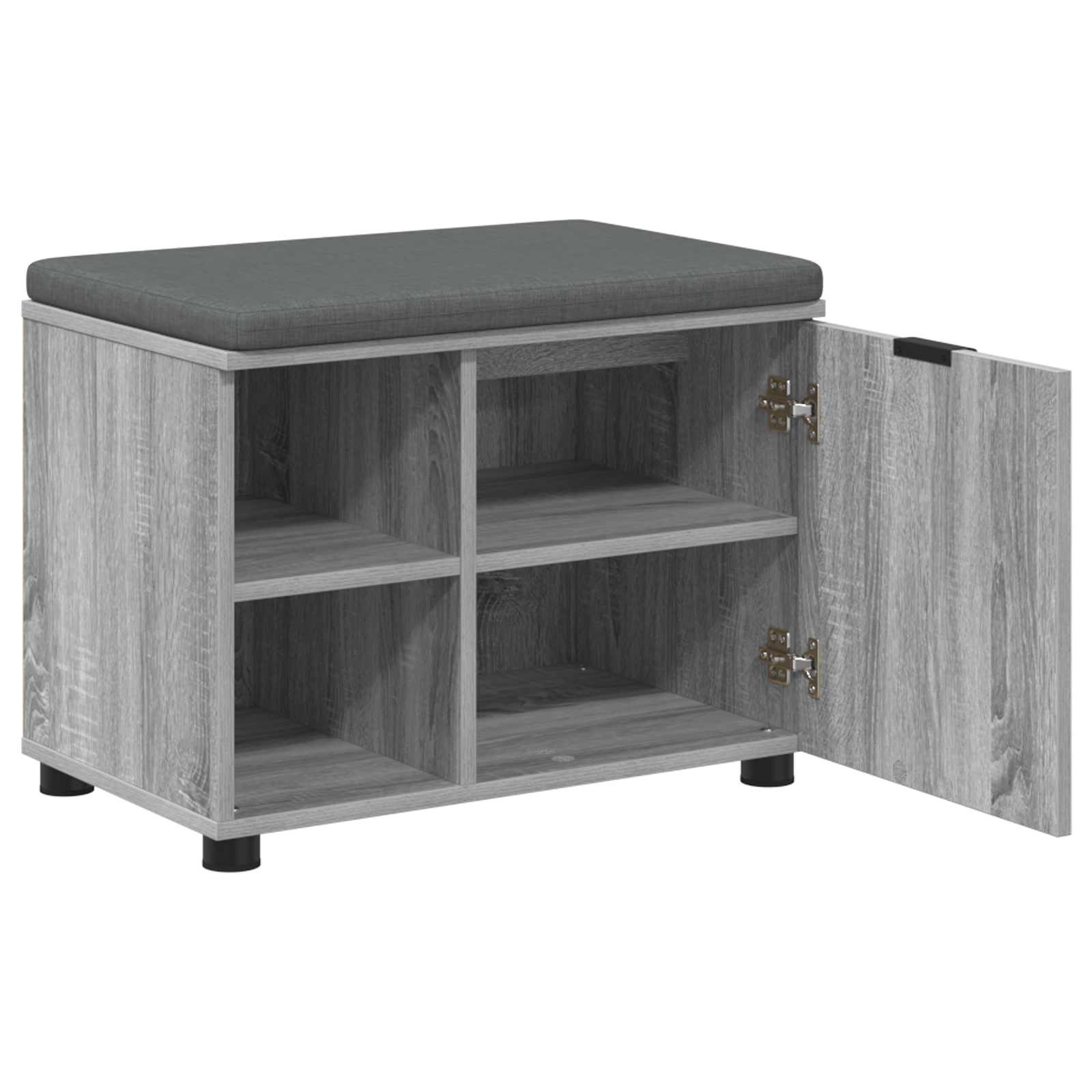 Panca per ingresso con cuscino Sonoma grigia 60 x 38 x 46 cm