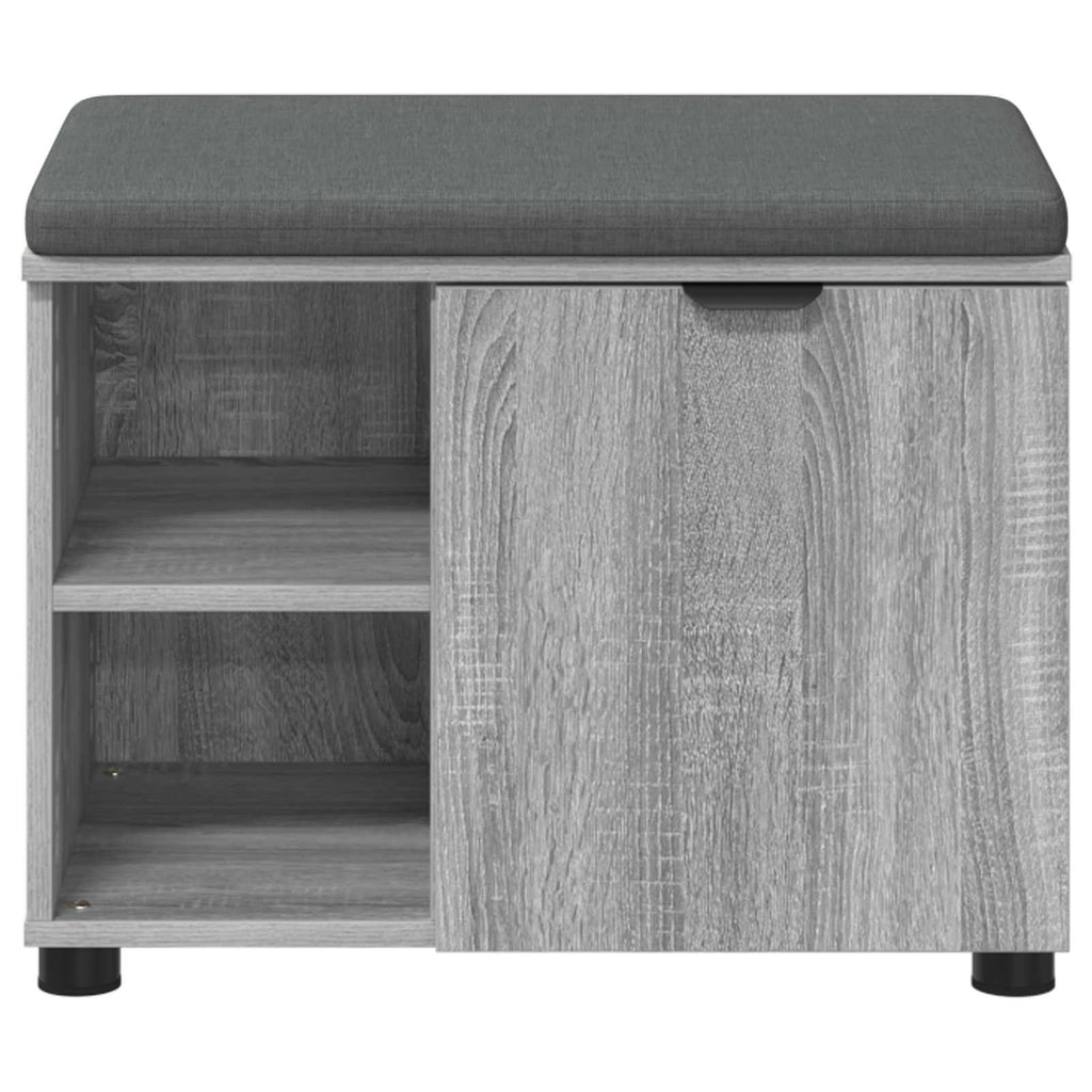 Panca per ingresso con cuscino Sonoma grigia 60 x 38 x 46 cm