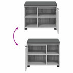 Panca per ingresso con cuscino Sonoma grigia 60 x 38 x 46 cm
