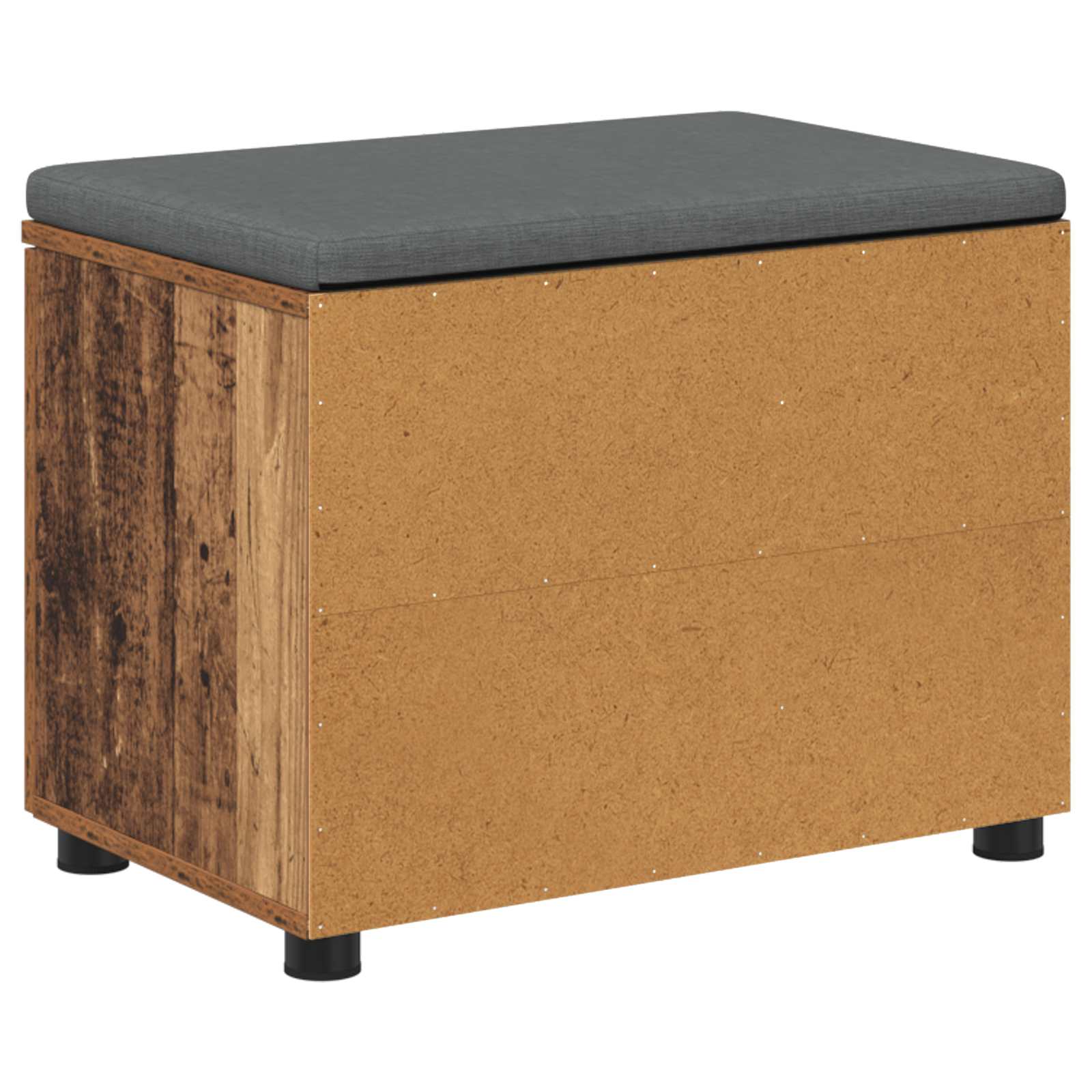 Panca per ingresso con cuscino Legno vecchio 60 x 38 x 46 cm