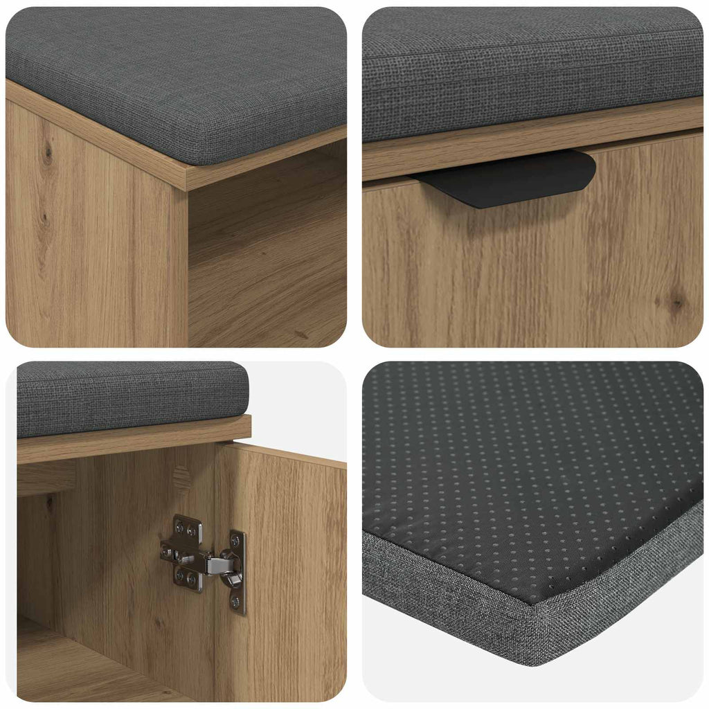 Panca per ingresso con porta Rovere Artigianale 60 x 38 x 46 cm