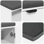 Panca per ingresso con cuscino con porta Bianco 80 x 38 x 46 cm