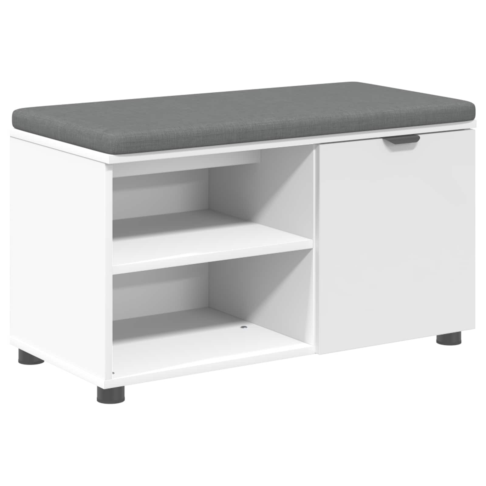 Panca per ingresso con cuscino con porta Bianco 80 x 38 x 46 cm