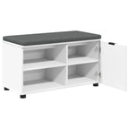 Panca per ingresso con cuscino con porta Bianco 80 x 38 x 46 cm